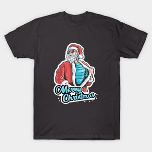 Vintage Santa Claus Retro Design Christmas Beer Funny Gift Idea T-Shirt